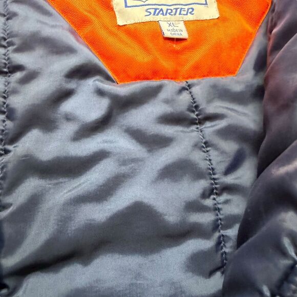 Vintage Denver Broncos Starter Jacket XL NFL Pro Line Blue Orange Full Zip READ - Picture 13 of 14